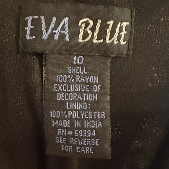 Vintage Y2K 90’s Eva Blue- Black and Red Cocktail Dress - Picture 7 of 7